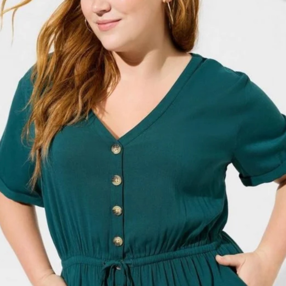 Torrid Button Front Romper - Picture 3 of 5